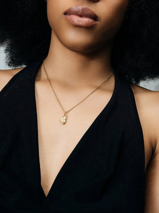 Triad Spark Necklace handmade luxury necklace, 18ct Gold Vermeil finish, sophisticated style, close-up