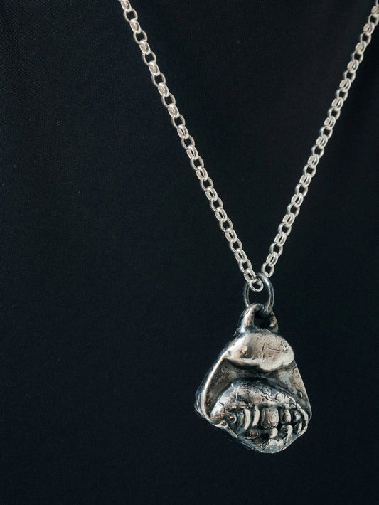 Smiler Necklace handmade luxury necklace, premium metal finish, joyful pendant, close-up