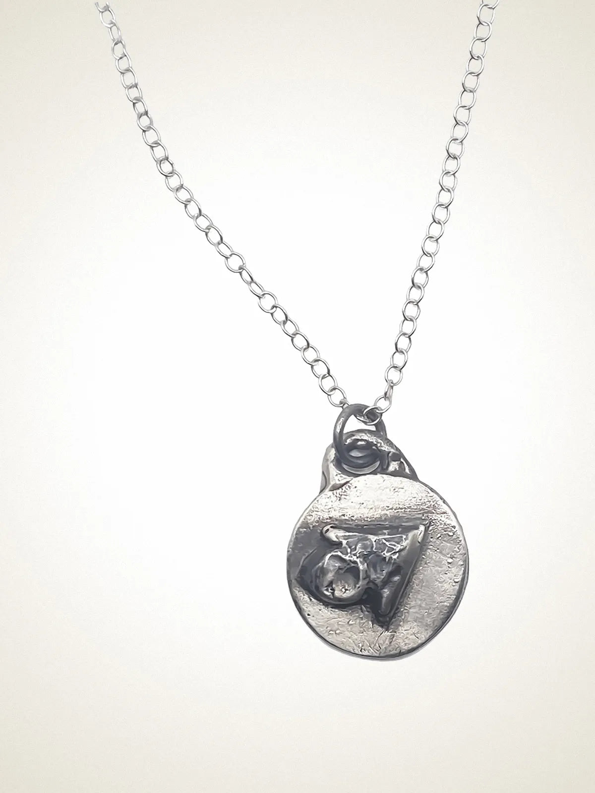 Handmade Trainage And Circle Necklace luxury Sterling silver finish, polished finish, full view