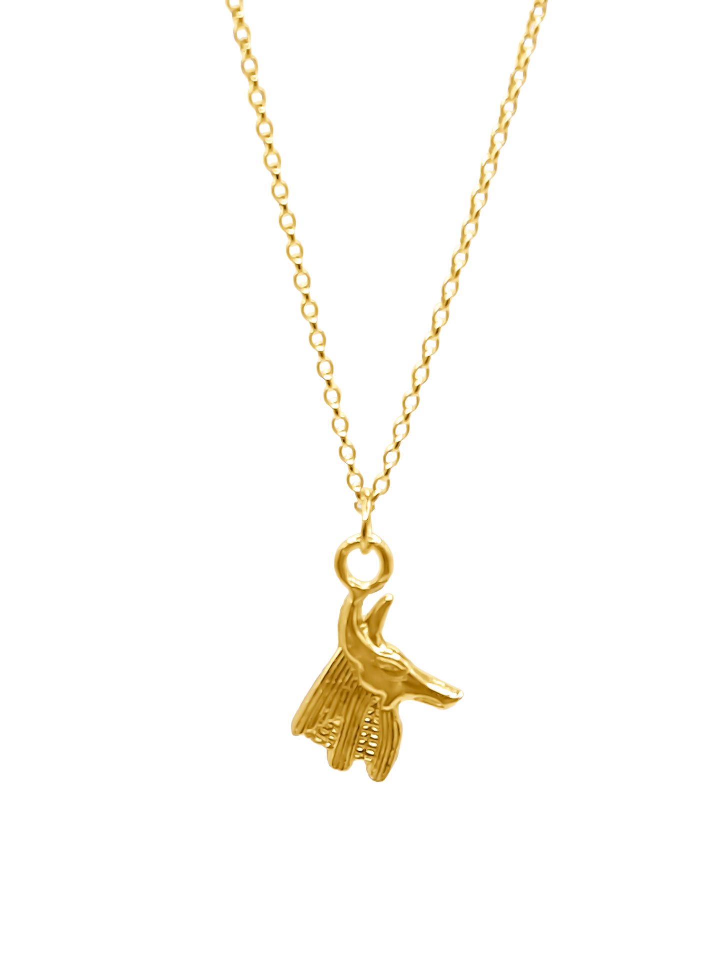 Golden Anubis Pendant styled with simplicity Artisan crafted, Egyptian inspired MOCA Jewellery