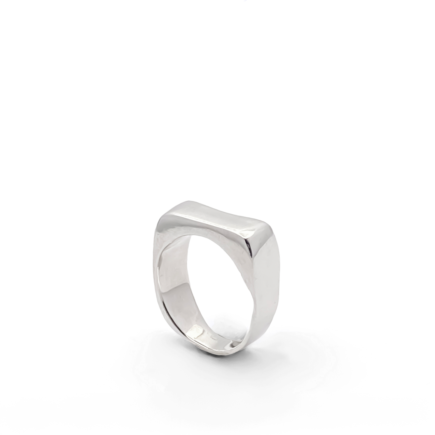 Asymmetric Grace Bow Ring unique gold and silver rings free shipping shown in polished silver finish