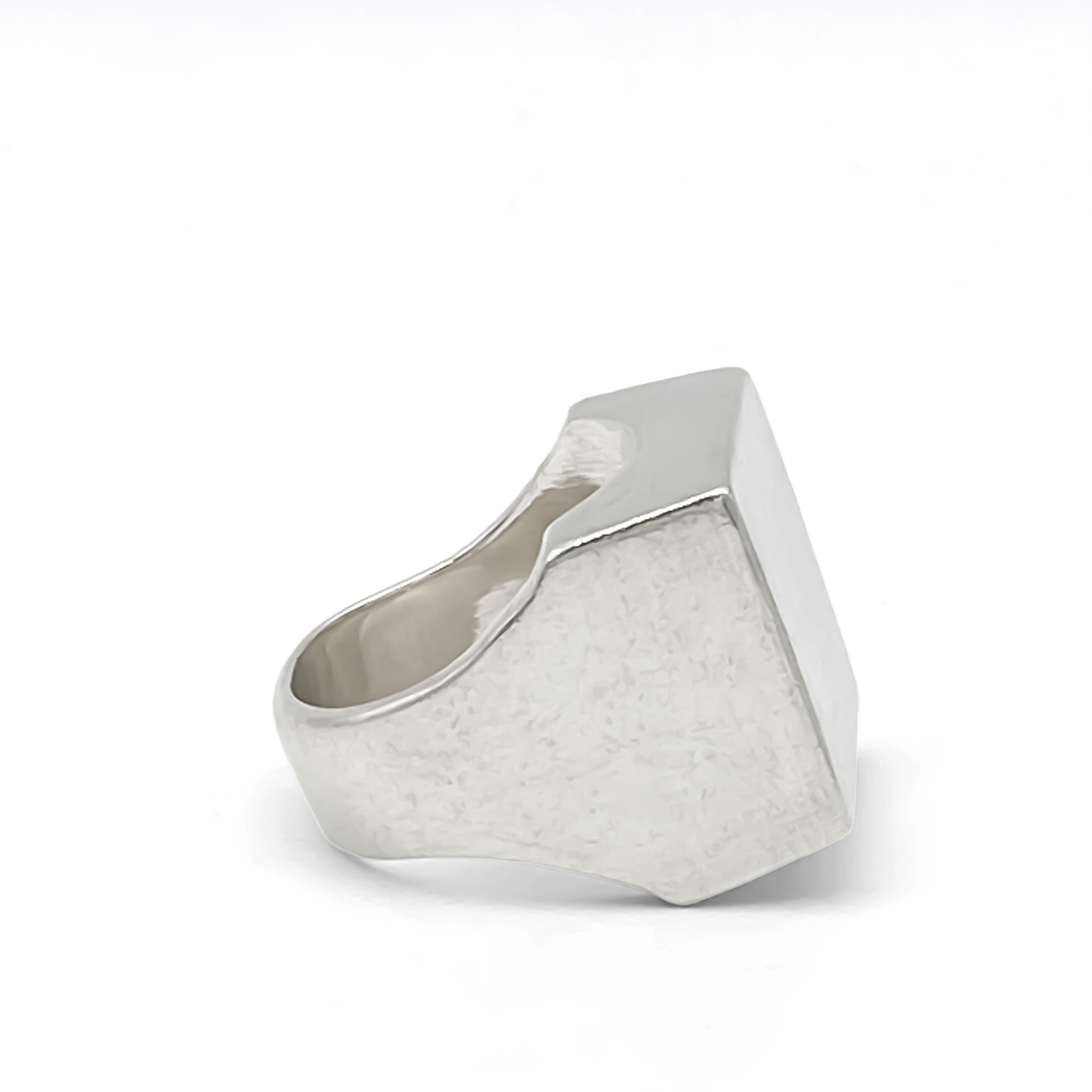 Bold square Big Square Signet Ring in silver, smooth lines, free shipping