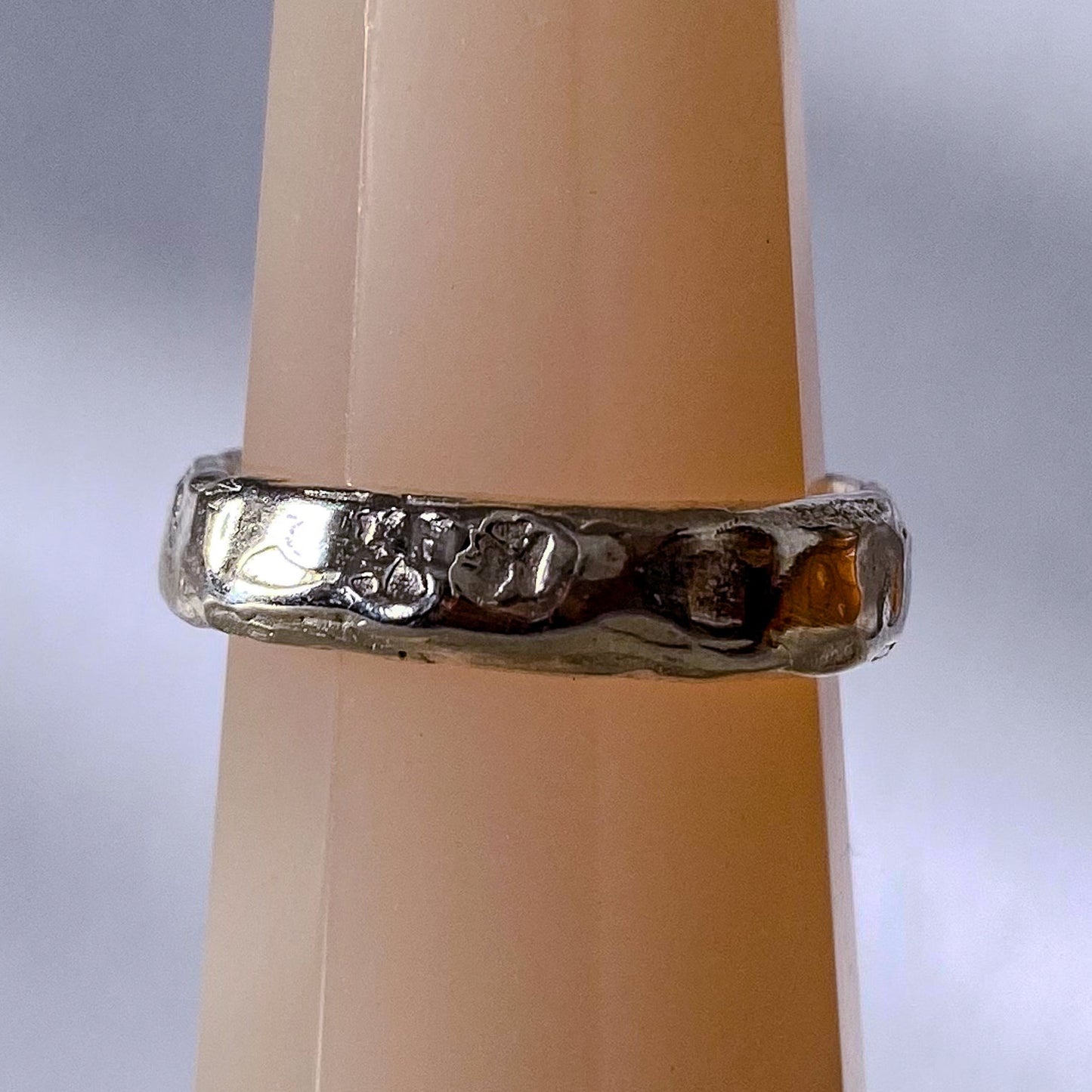 Moca Jewellery Darling textured band ring slim delicate minimal in silver or gold with free shipping