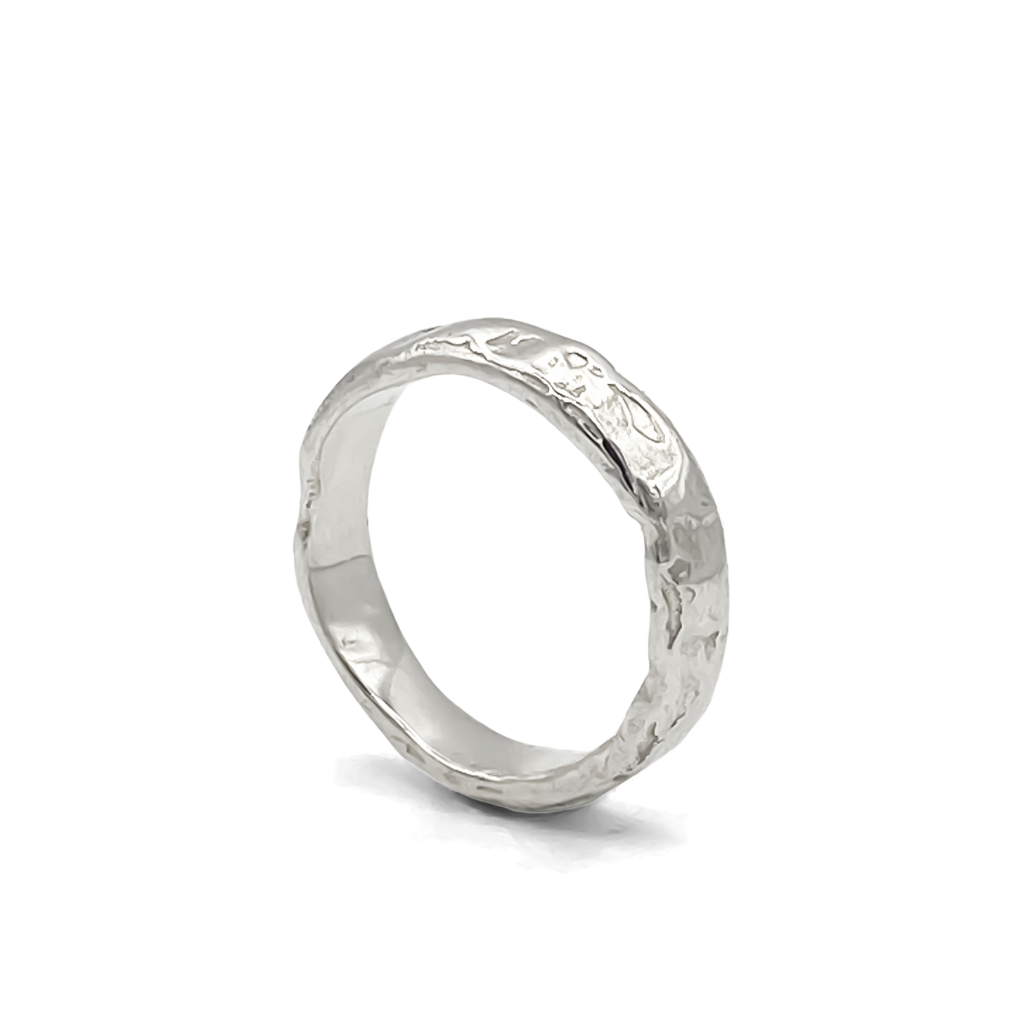 Moca Jewellery Darling textured band ring slim delicate minimal gold silver free shipping