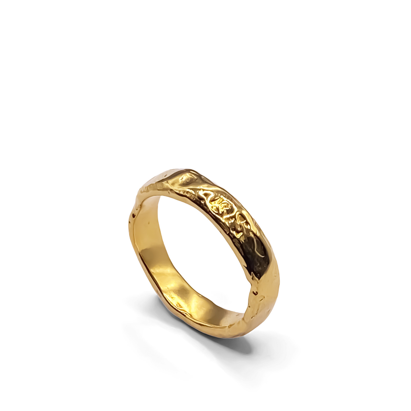 Sleek and minimal Darling Textured Ring in gold, designed by MOCA Jewellery.