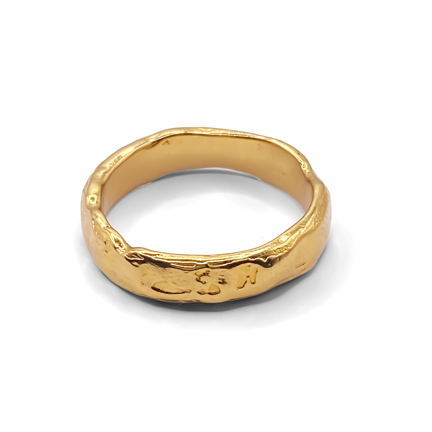 MOCA Jewellery's Darling Textured Band Ring, a gold handmade piece with delicate texture.