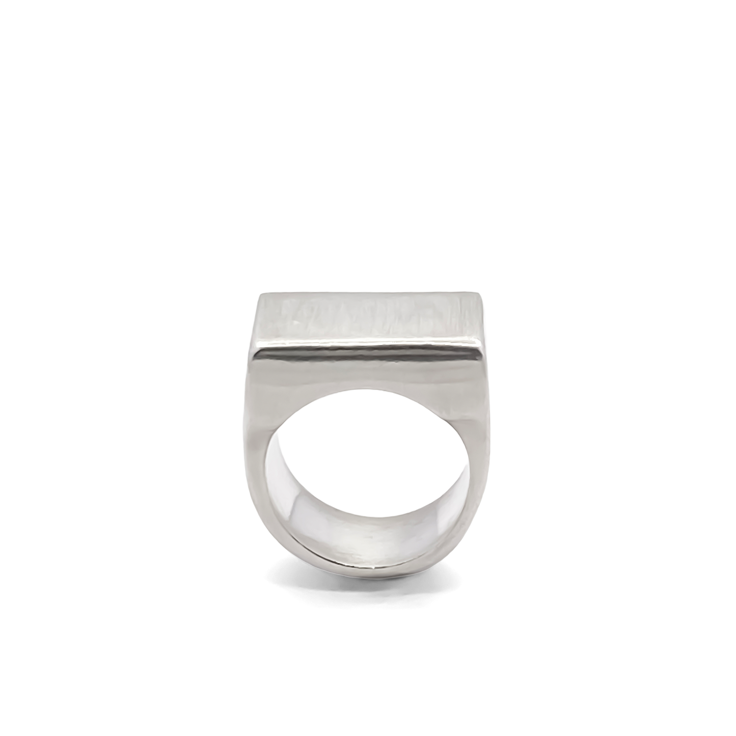 Satin finish Endless Signet Ring in bold silver or gold design