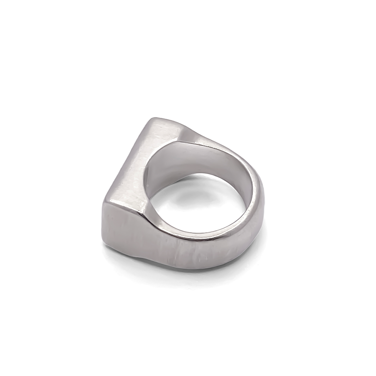 Geometric Endless Signet Ring with satin finish in gold or silver by MOCA Jewellery