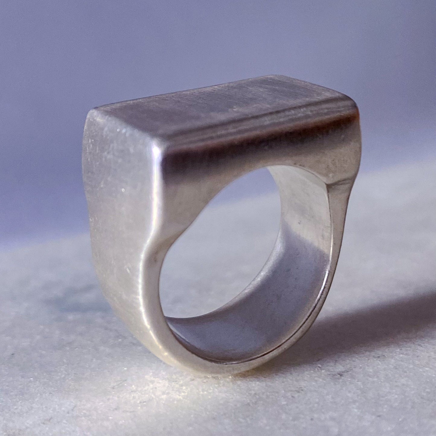 Endless Signet Ring with satin finish in gold or silver by MOCA Jewellery