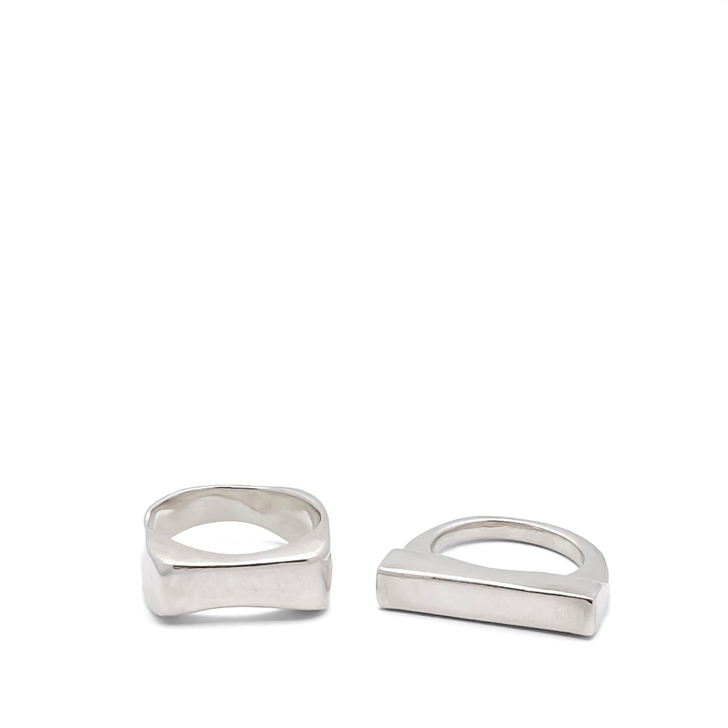 Moca Jewellery flat ring gold silver free shipping sleek ring showcasing modern design and minimalist style