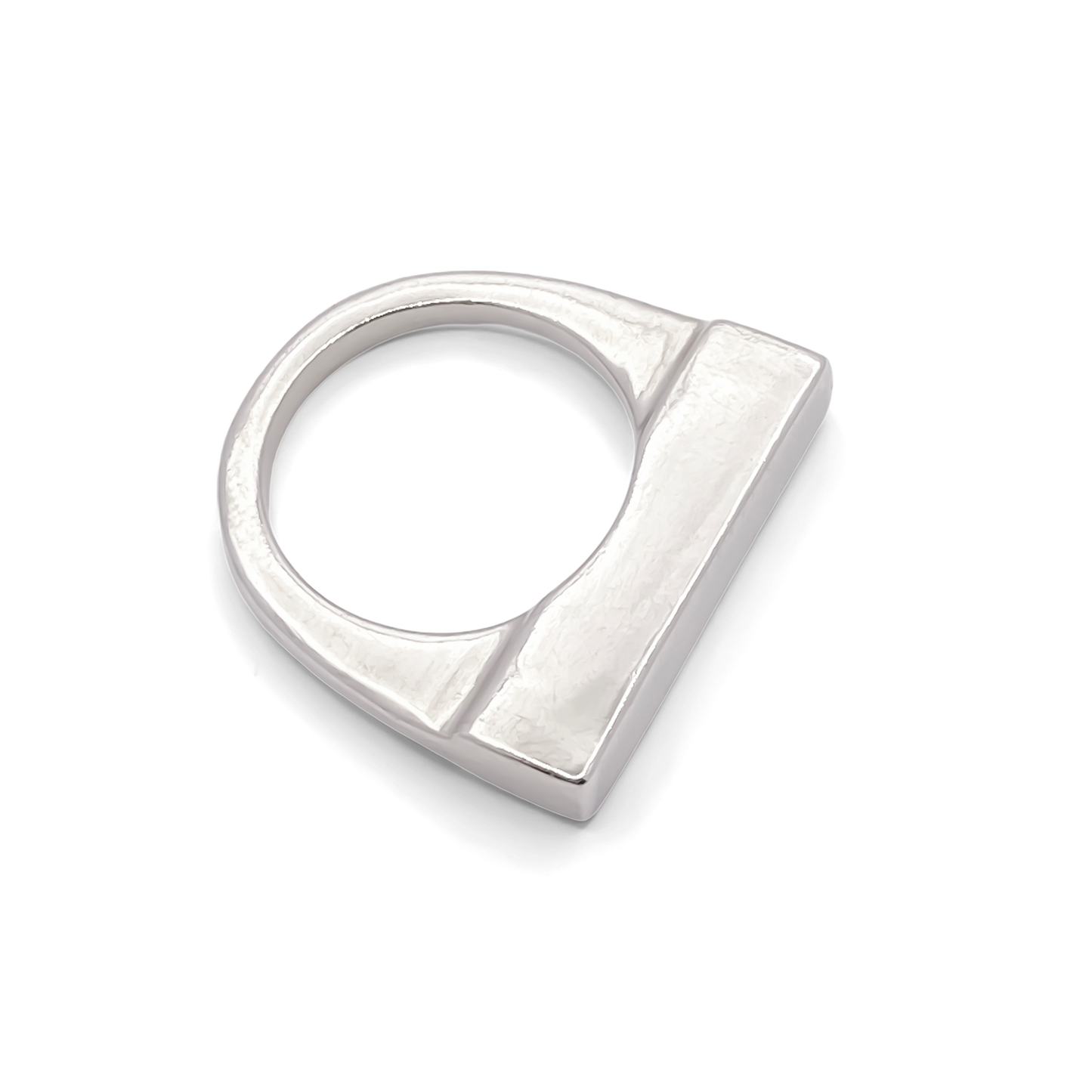 Moca Jewellery flat ring gold silver free shipping sleek ring with a modern design
