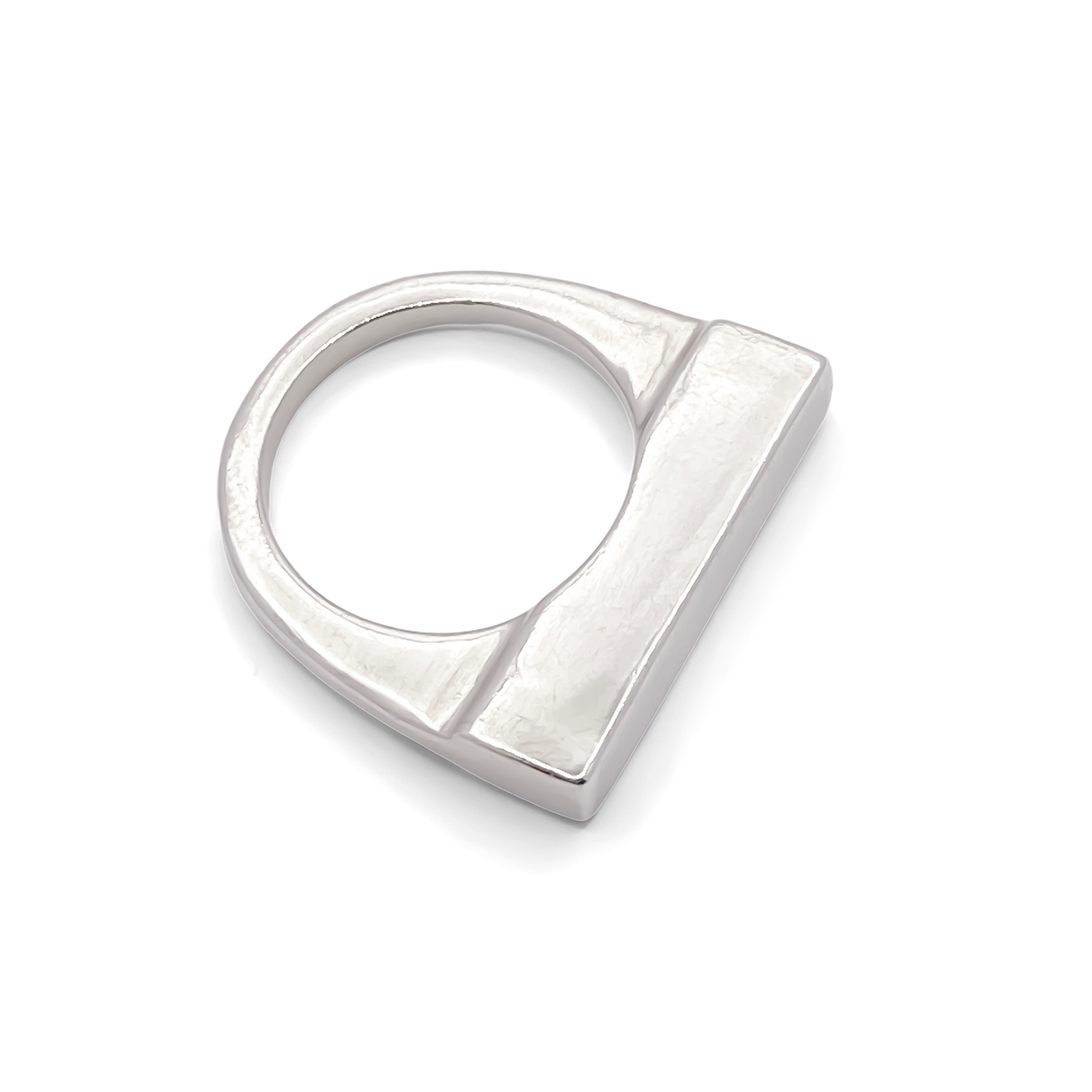 Moca Jewellery flat ring gold silver free shipping sleek ring with a modern design