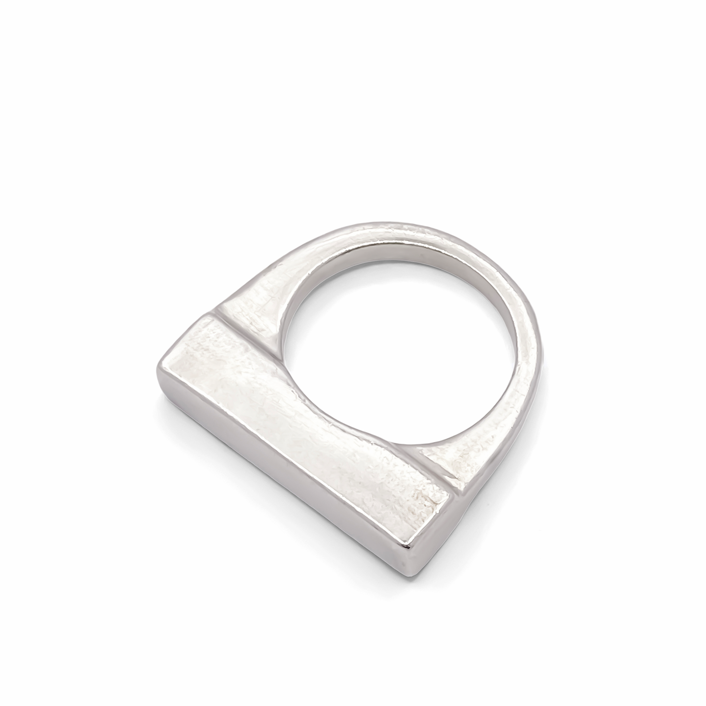 Moca Jewellery flat ring gold silver free shipping sleek ring with a modern design and polished finish