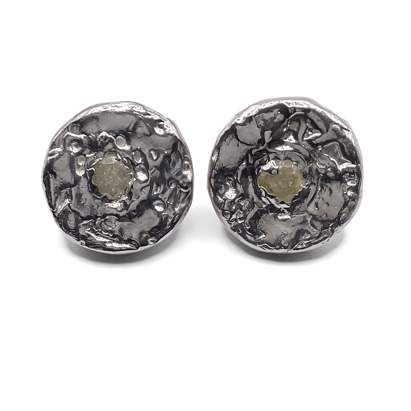 Elegant Grain Circle Stud Earrings with gemstones sleek textured delicate minimal gold or silver free shipping