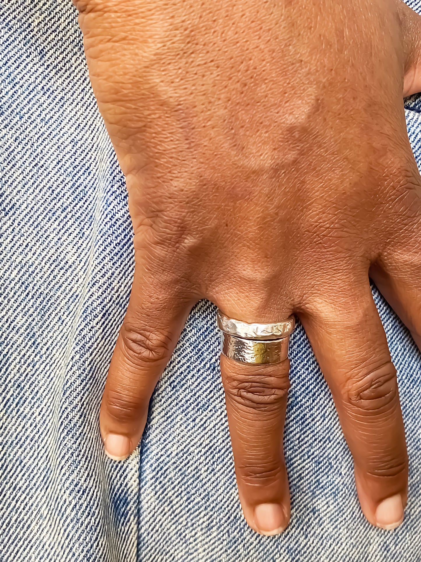 May's Ring in hammered texture, understated minimal gold or silver with free shipping option