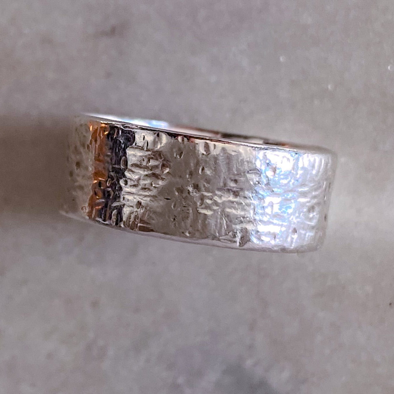 Moca Jewellery May's Ring with hammered texture in minimal silver or gold design, offering understated elegance and free shipping