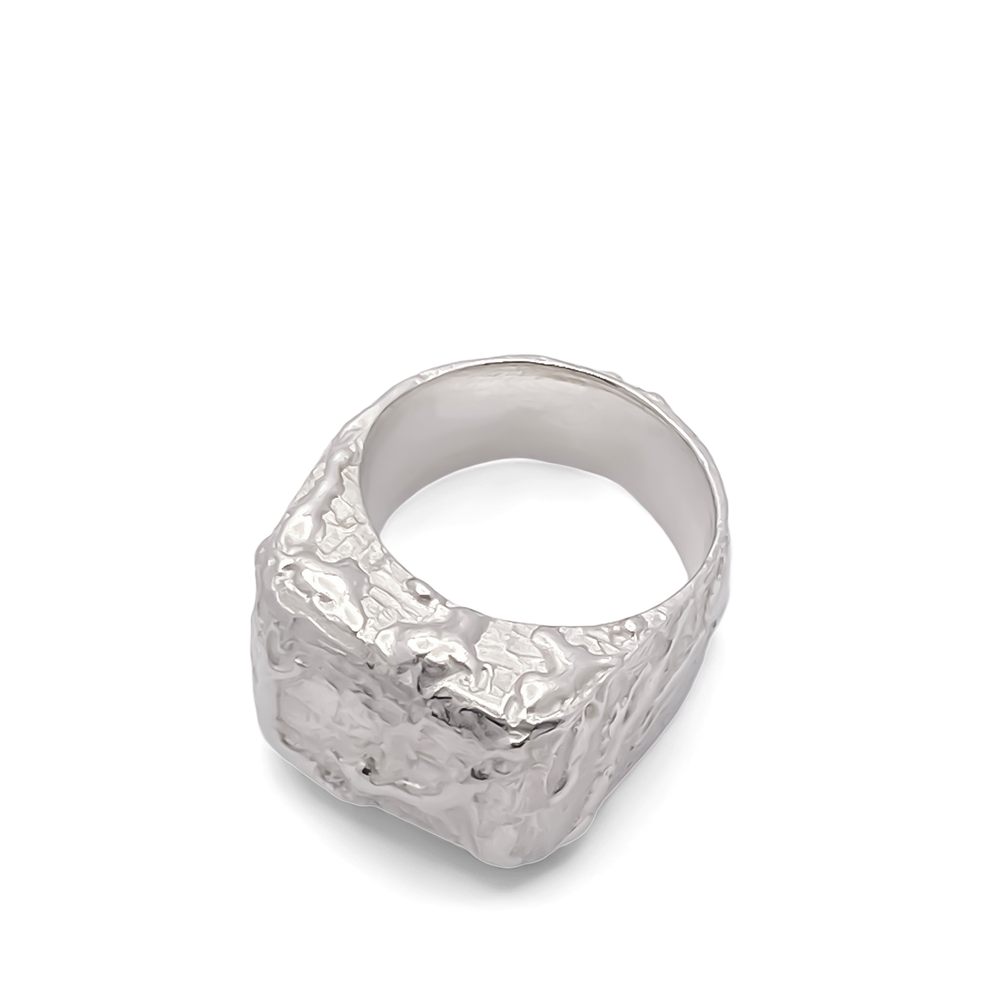 Moca Jewellery Molten Bubble Ring in silver with unique texture and free shipping available
