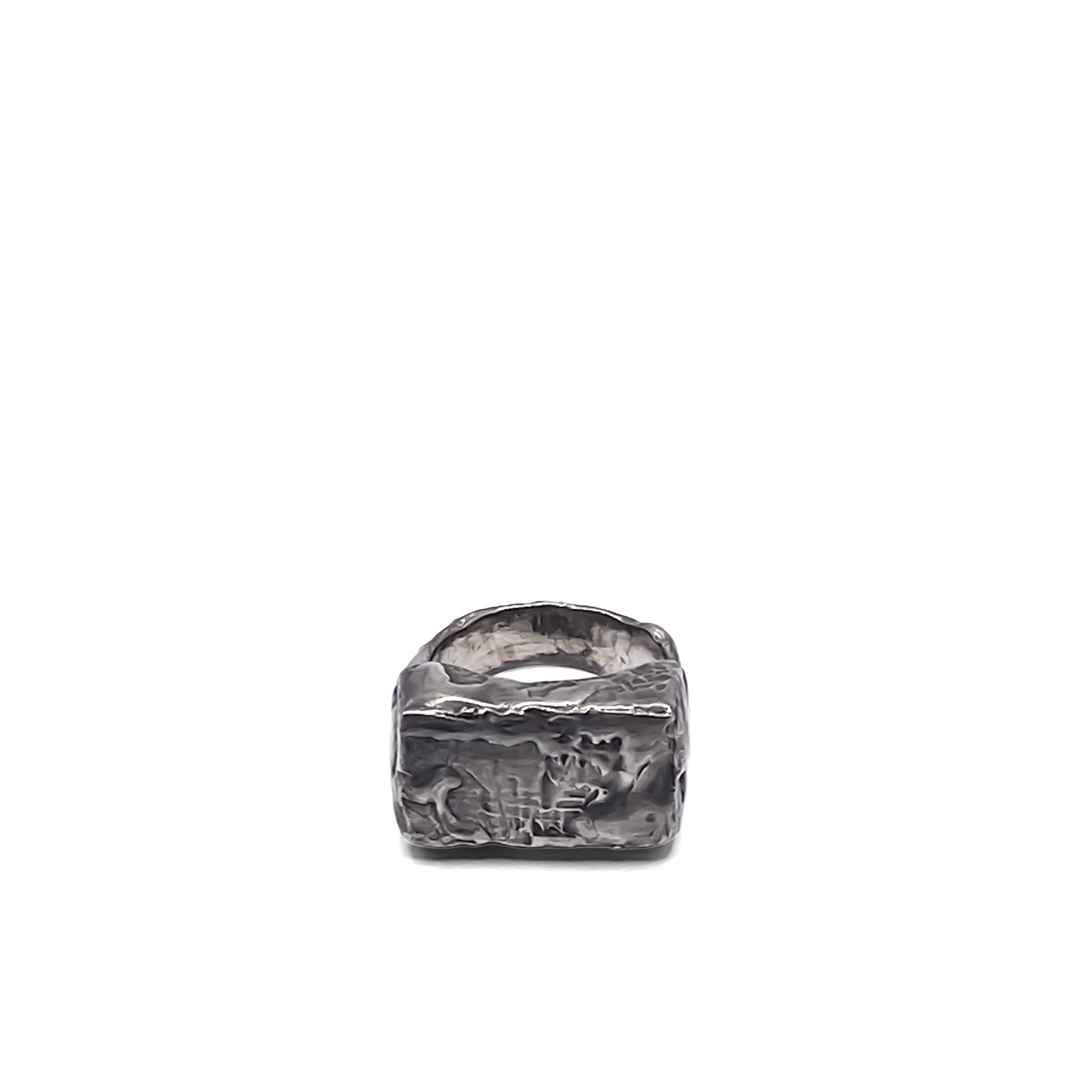 Rippled Signet Ring in oxidised textured silver or gold, elegant and unique design with free shipping