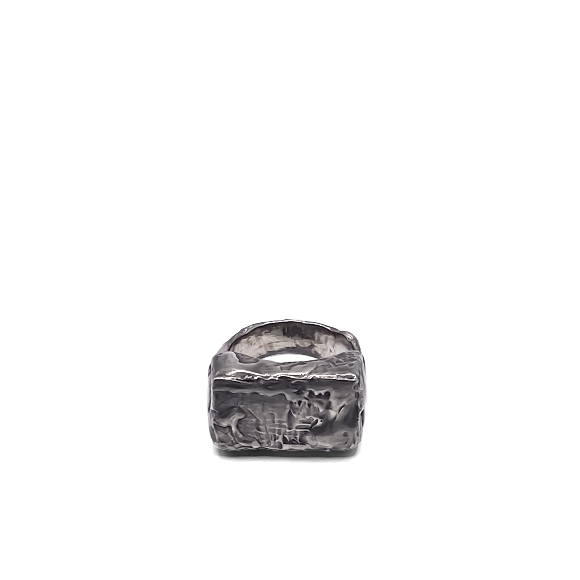 Rippled Signet Ring in oxidised textured silver or gold, elegant and unique design with free shipping