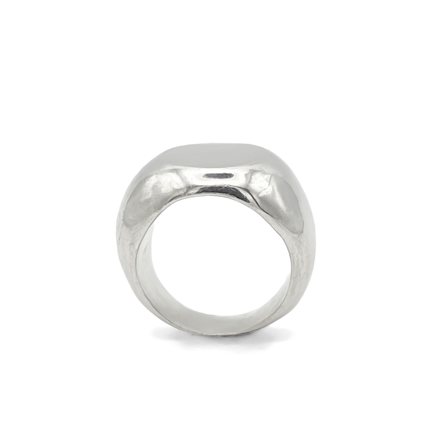Moca Jewellery Round Signet Ring in silver or gold with sleek classic design and free shipping