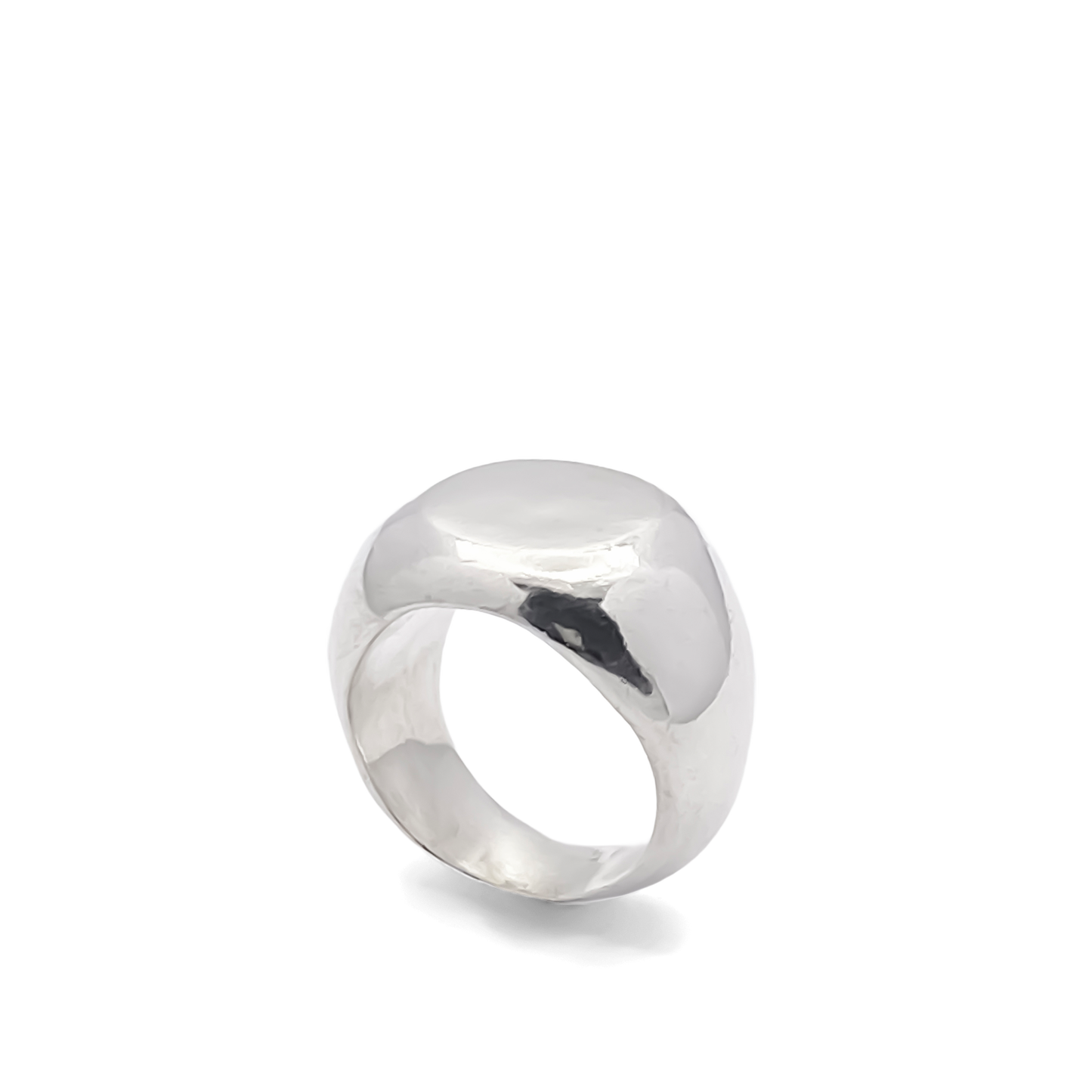 Round Signet Ring gold or silver free shipping sleek classic design by Moca Jewellery