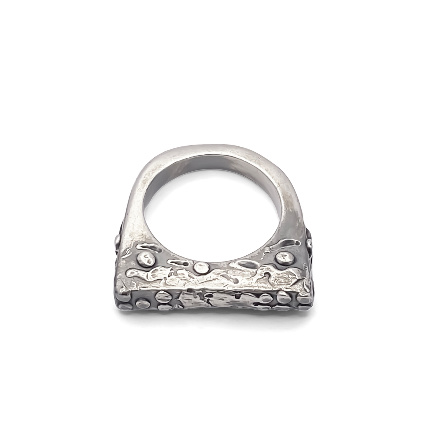 Slender unique Textured Ring oxidised gold or silver free shipping with an artistic design and a modern finish