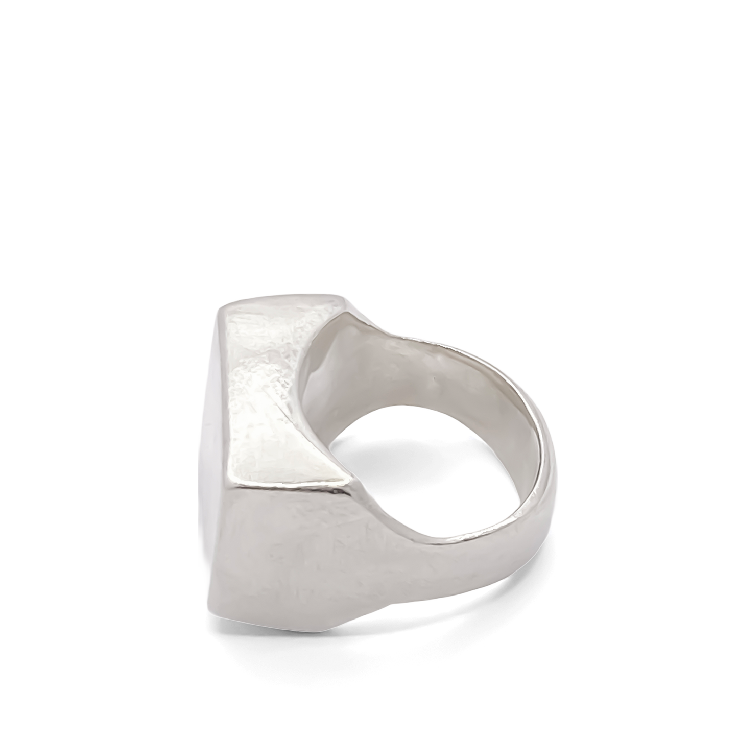 Elegant Small Square Signet Ring in silver with smooth lines, free shipping