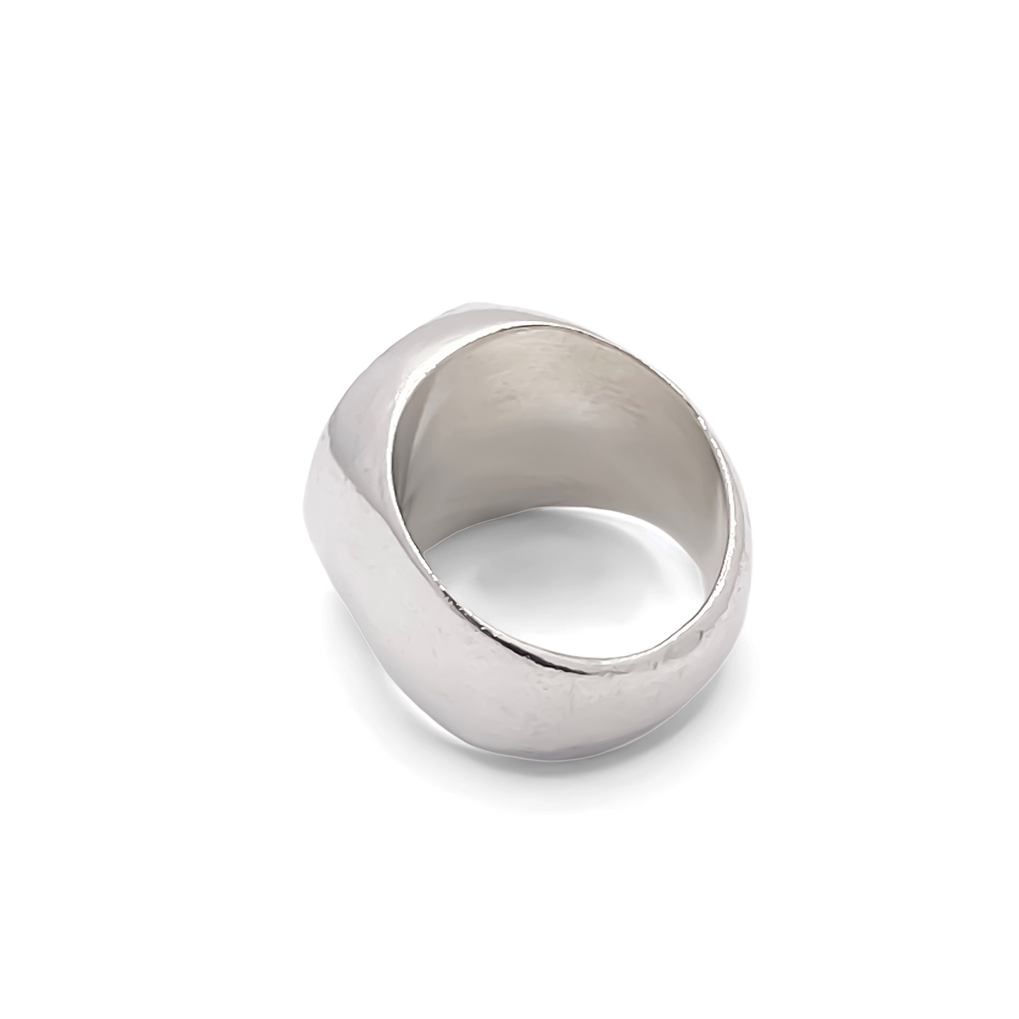 Chunky Square Round Signet Ring in silver, classic shape, free shipping