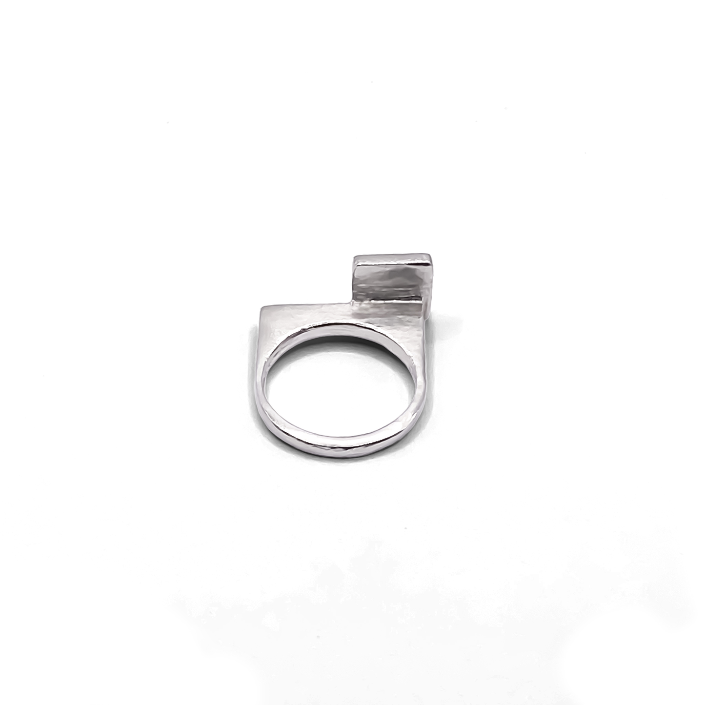 Brushed finish Square Top Signet Ring in light - sleek design minimal gold or silver free shipping