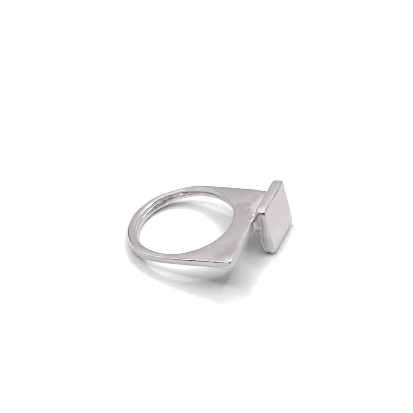Square Top Signet Ring top view in silver - sleek design minimal gold or silver free shipping