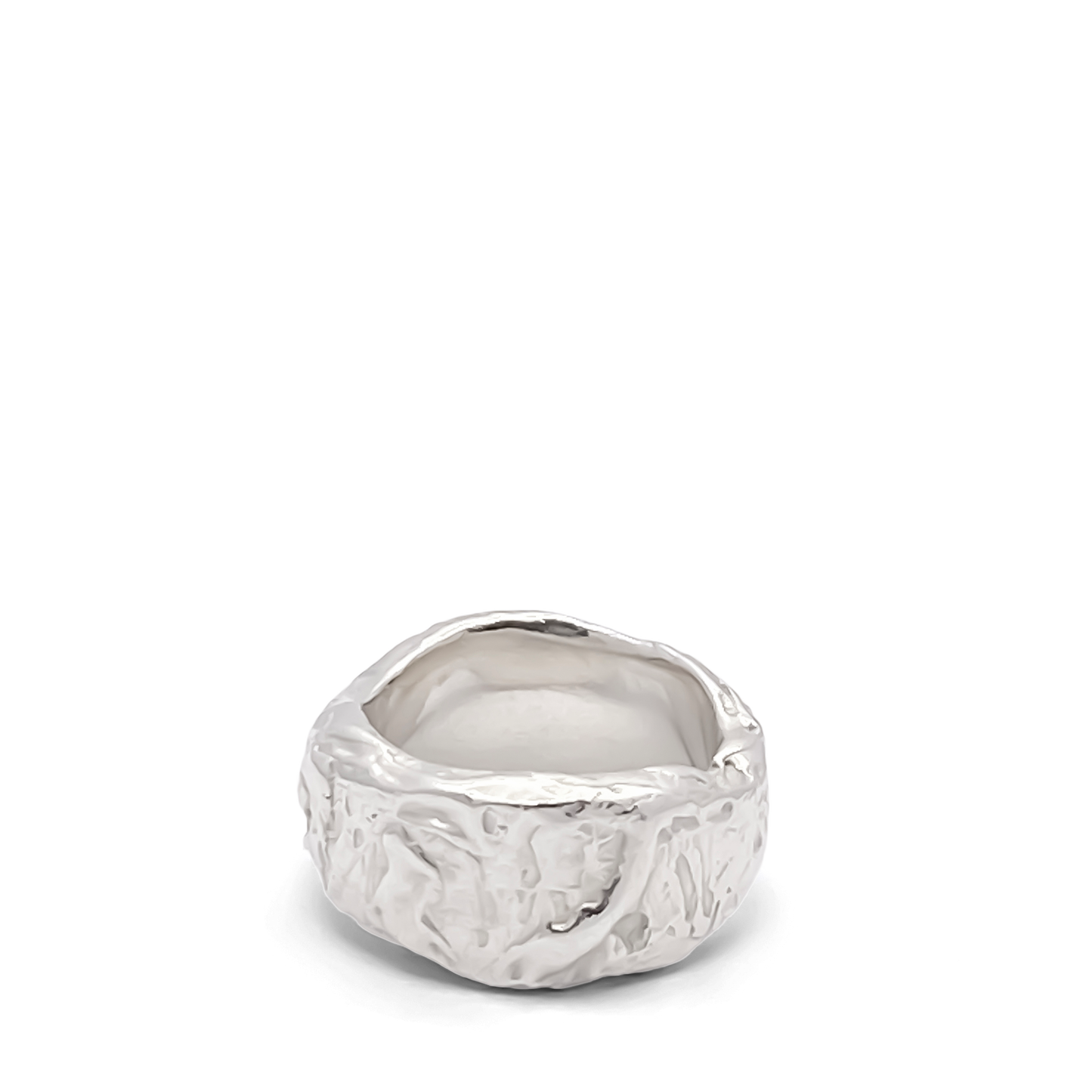 Tessy's Ring textured thick band free ship gold or silver by Moca Jewellery for versatile styling