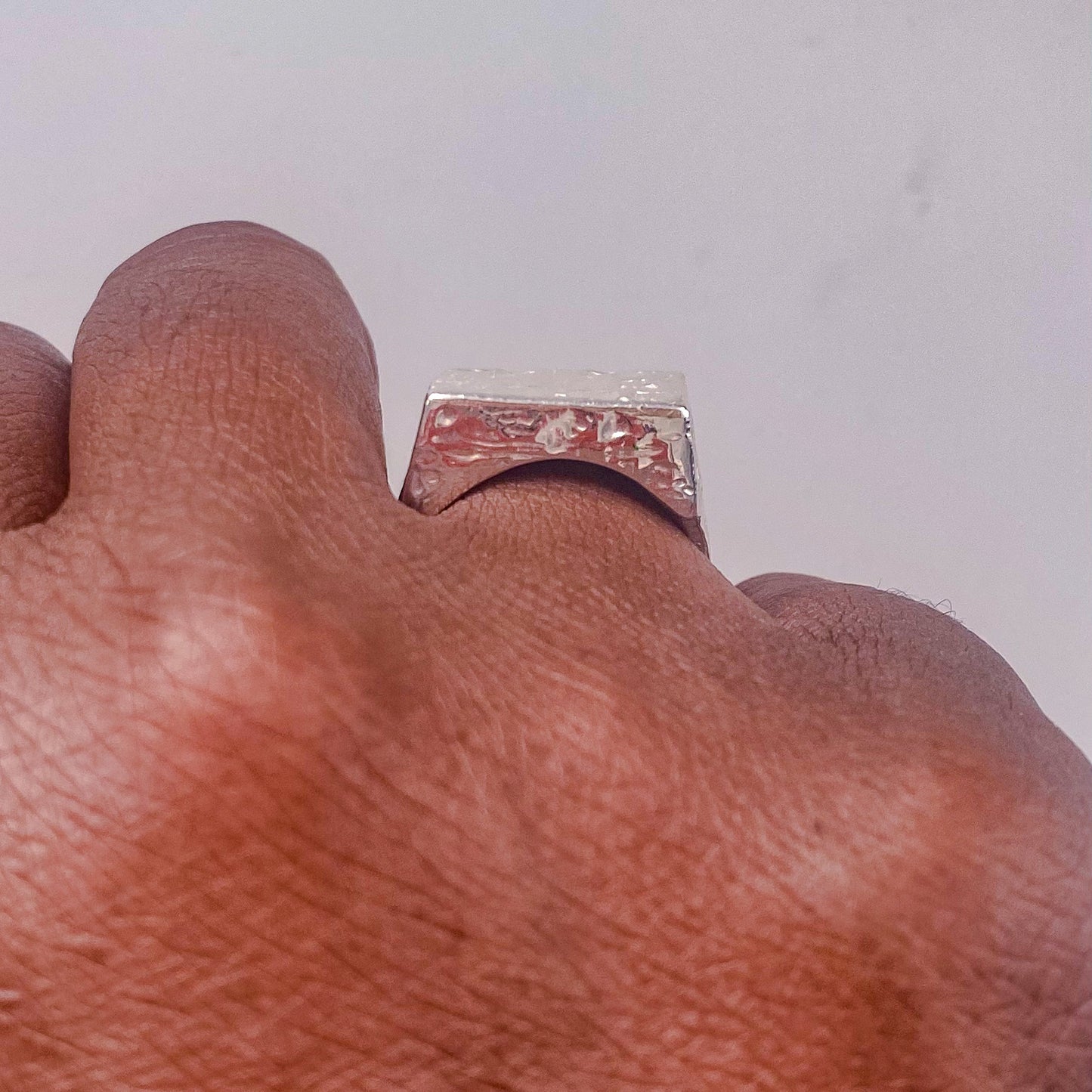 Textured signer ring in gold or silver from Moca Jewellery with free shipping available