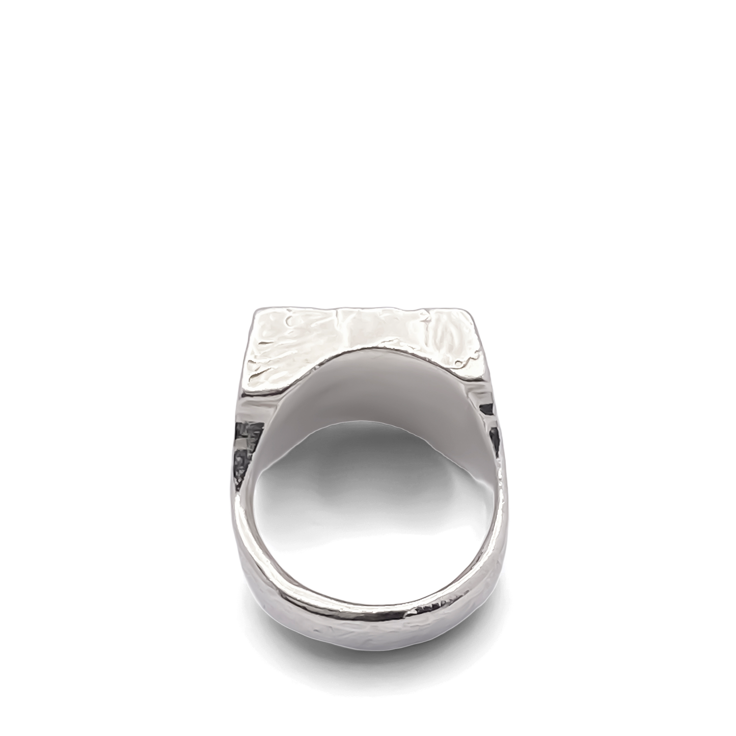 Textured signer ring gold silver with a modern design, offering free shipping from Moca Jewellery