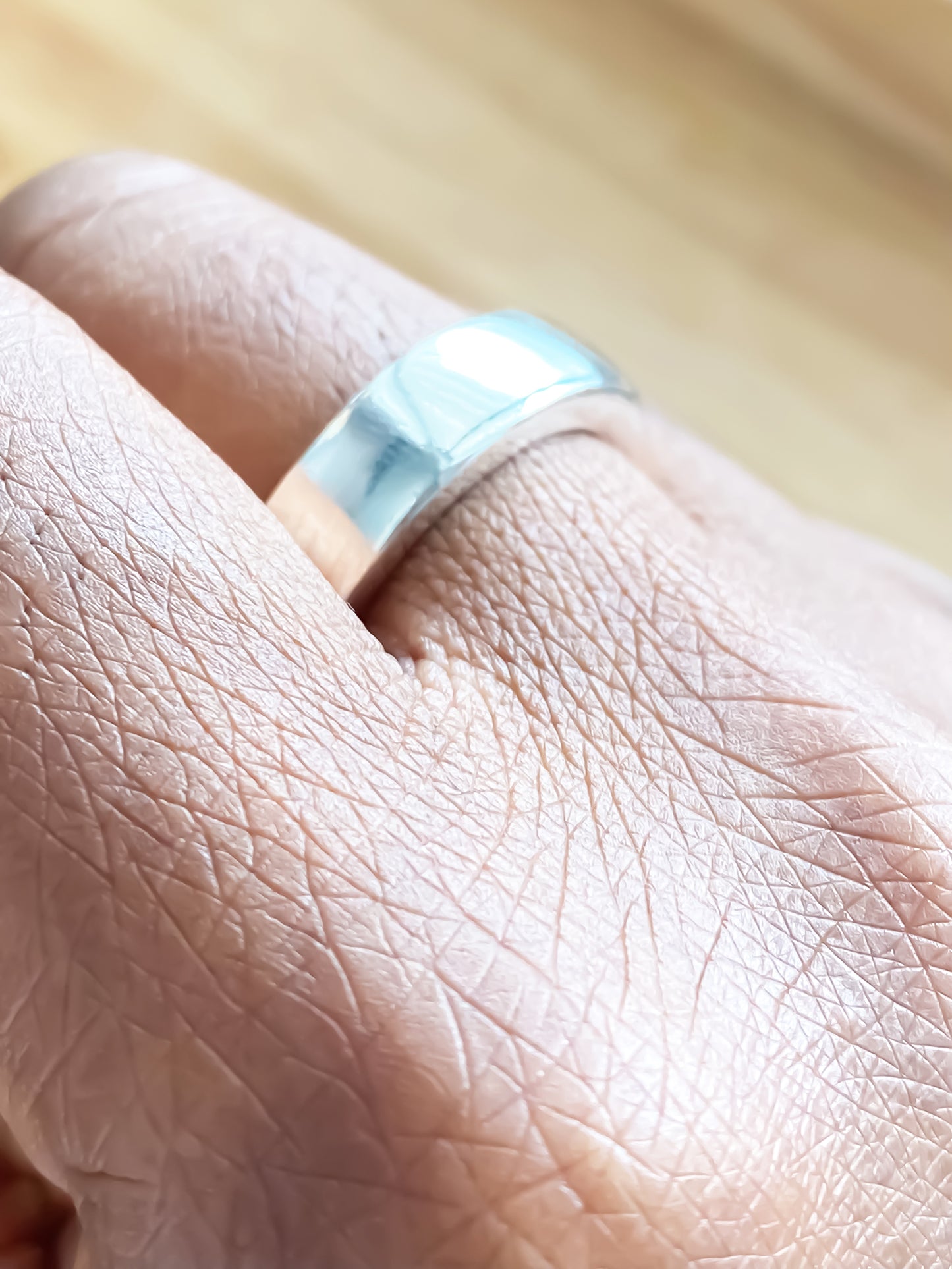 Thickems Band Ring worn outdoors on hand - statement bold gold or silver free shipping