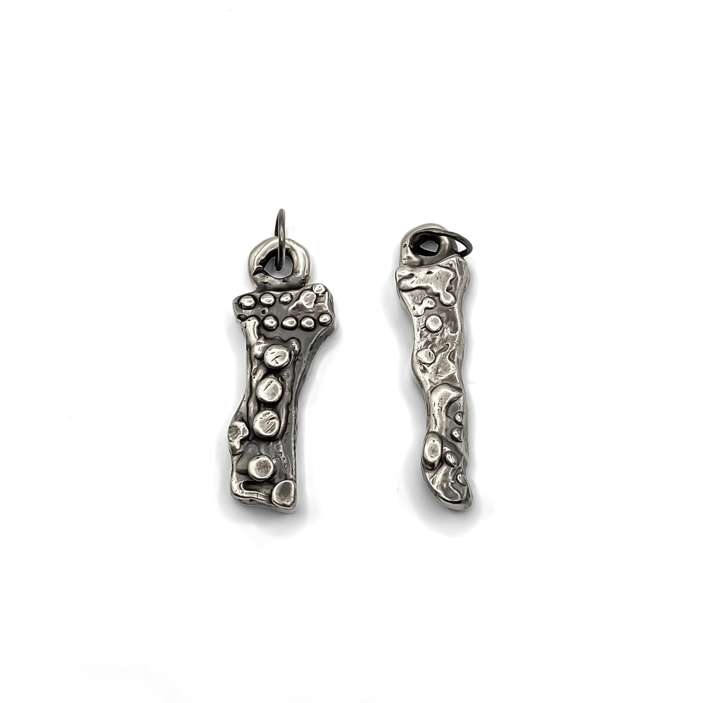 Group pendant photo featuring Twig Pendant and other designs - charming oxidised organic texture gold or silver free shipping