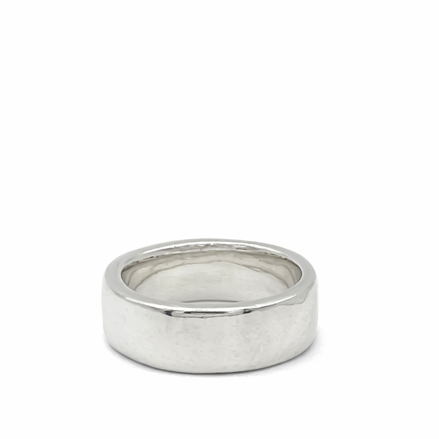 Wide Band Ring worn on light-toned hand - unisex, subtle wedding band bold gold or silver free shipping