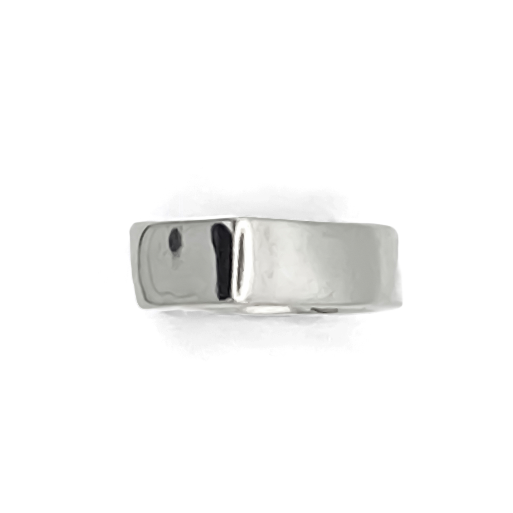 Side profile view of Wonky Nut Ring showing unique form - playfully unique elegant gold or silver free shipping