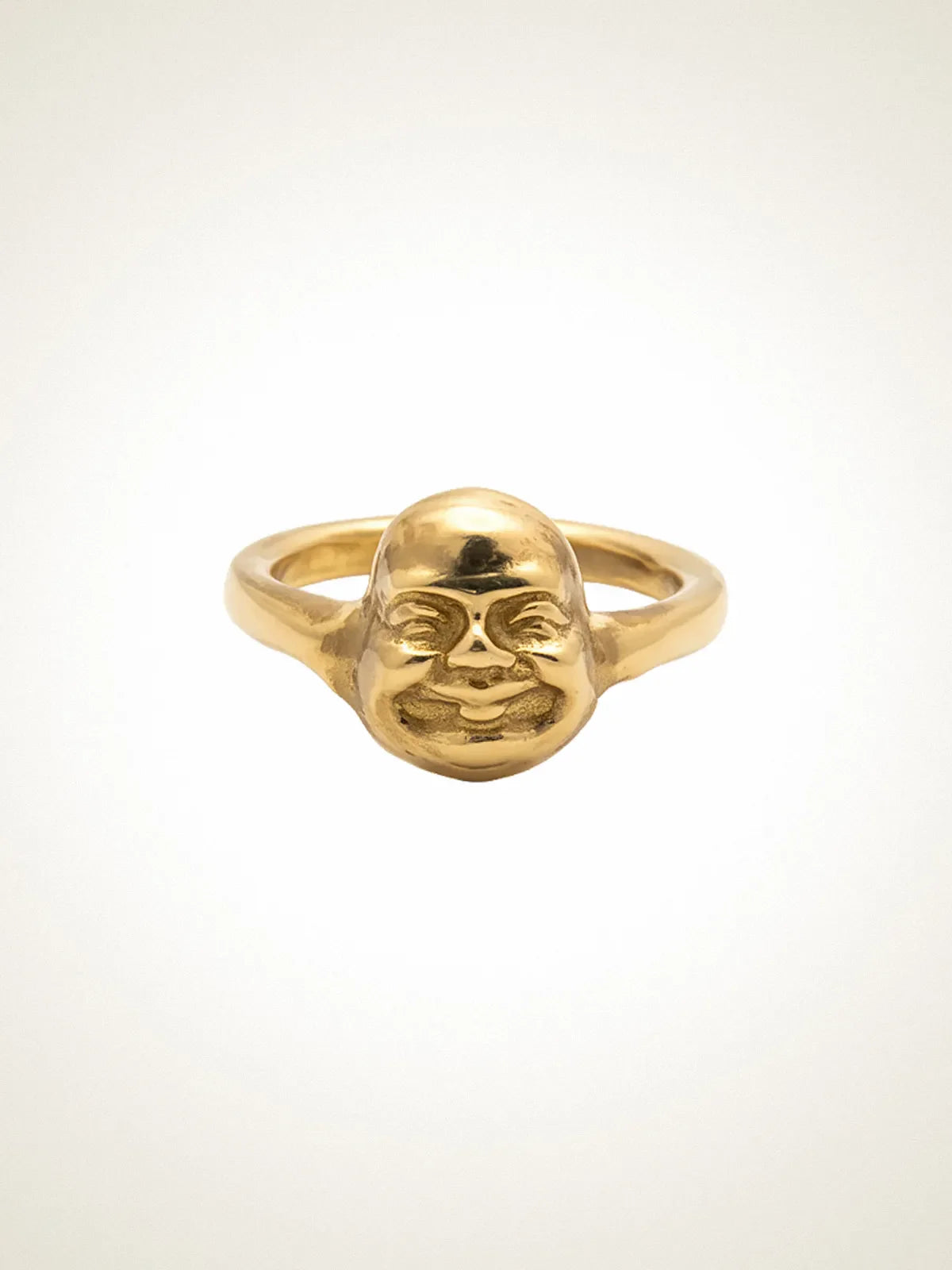 Handmade Buddha Finger Ring luxury jewelry, Patina, mindfulness jewelry, front view