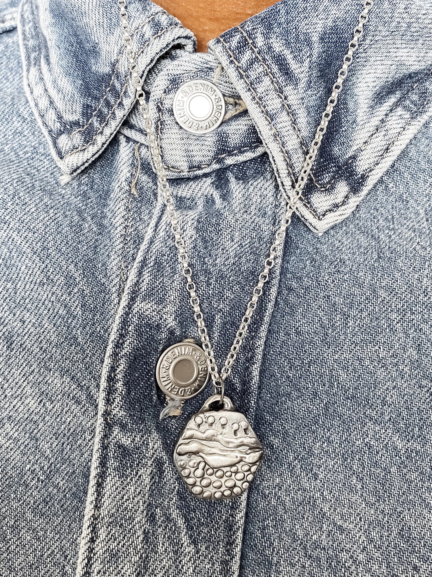 Another Dotty Necklace artisan designer necklace in premium metal, chic style, different perspective