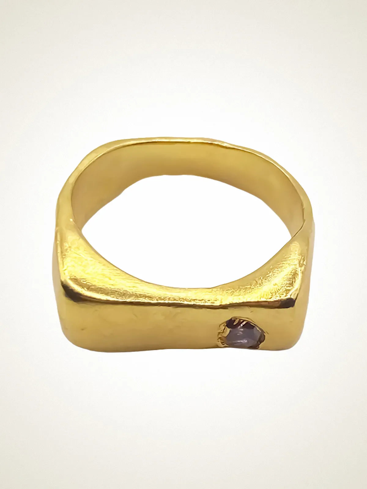 Handcrafted Grace Bow Gem Ring premium 18ct Gold Vermeil jewelry, graceful design, product shot