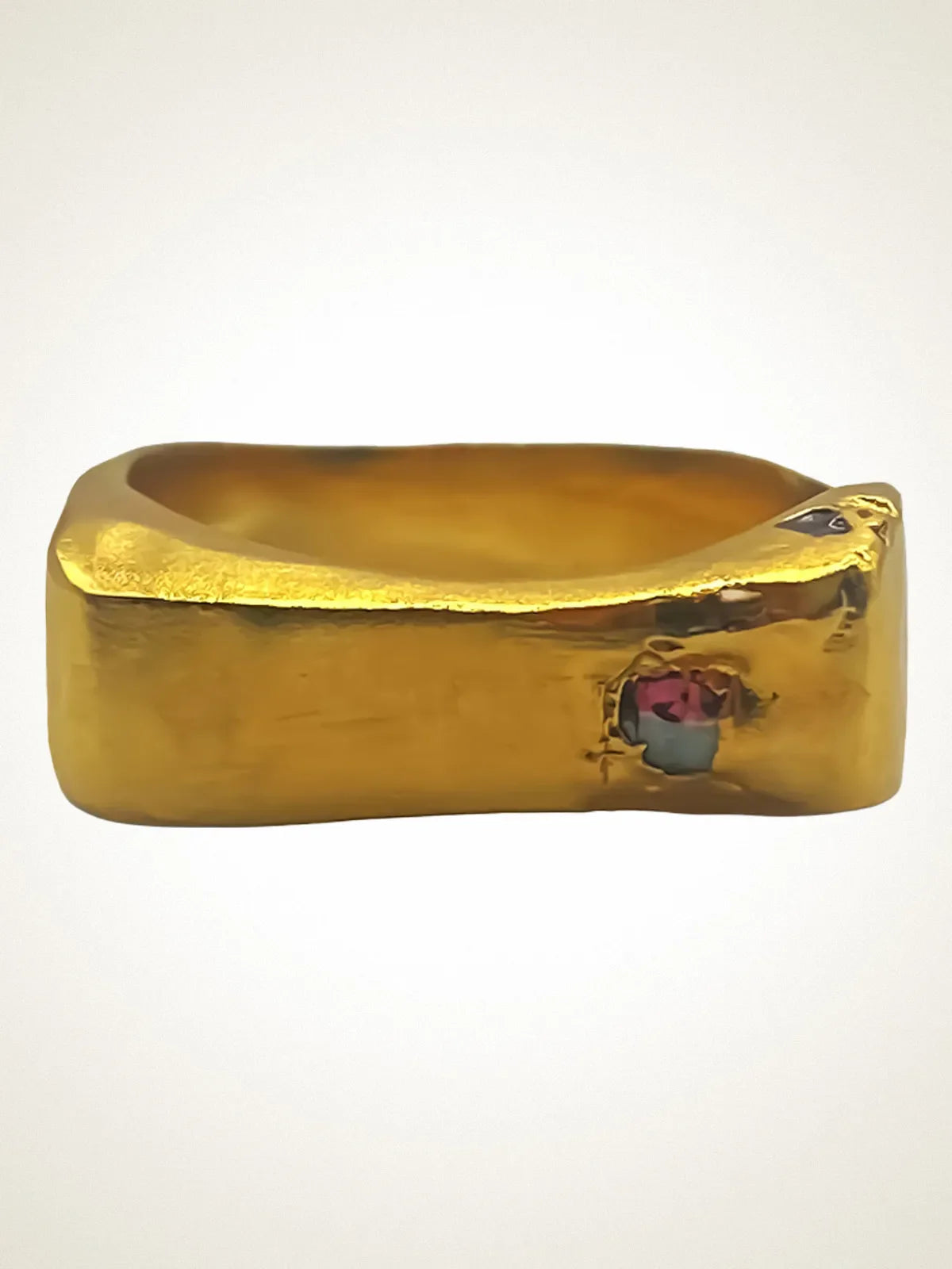 Grace Bow Gem Ring artisan designer ring in 18ct Gold Vermeil, chic style, different perspective