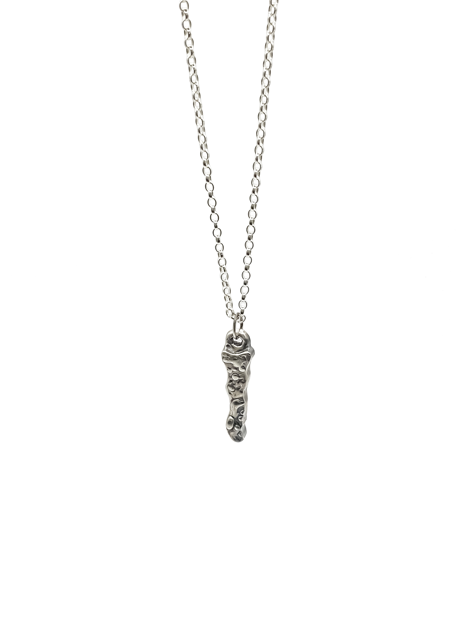 Studio shot Brand Pendant worn by model in soft light - textured, square happy buddha, oxidised organic texture gold or silver free shipping