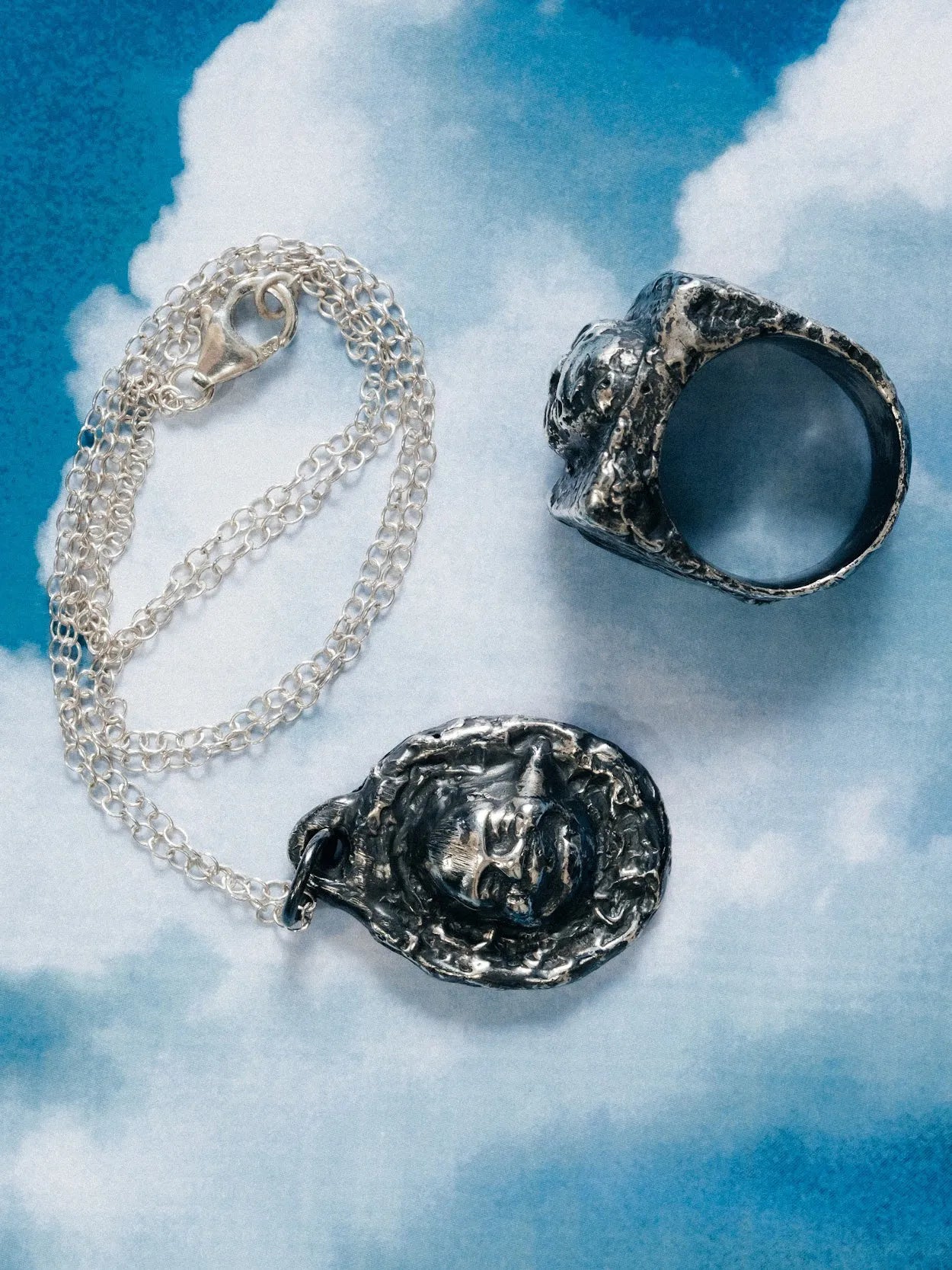 Artisan Buddha Signet Ring in premium premium metal, minimal design, angle view