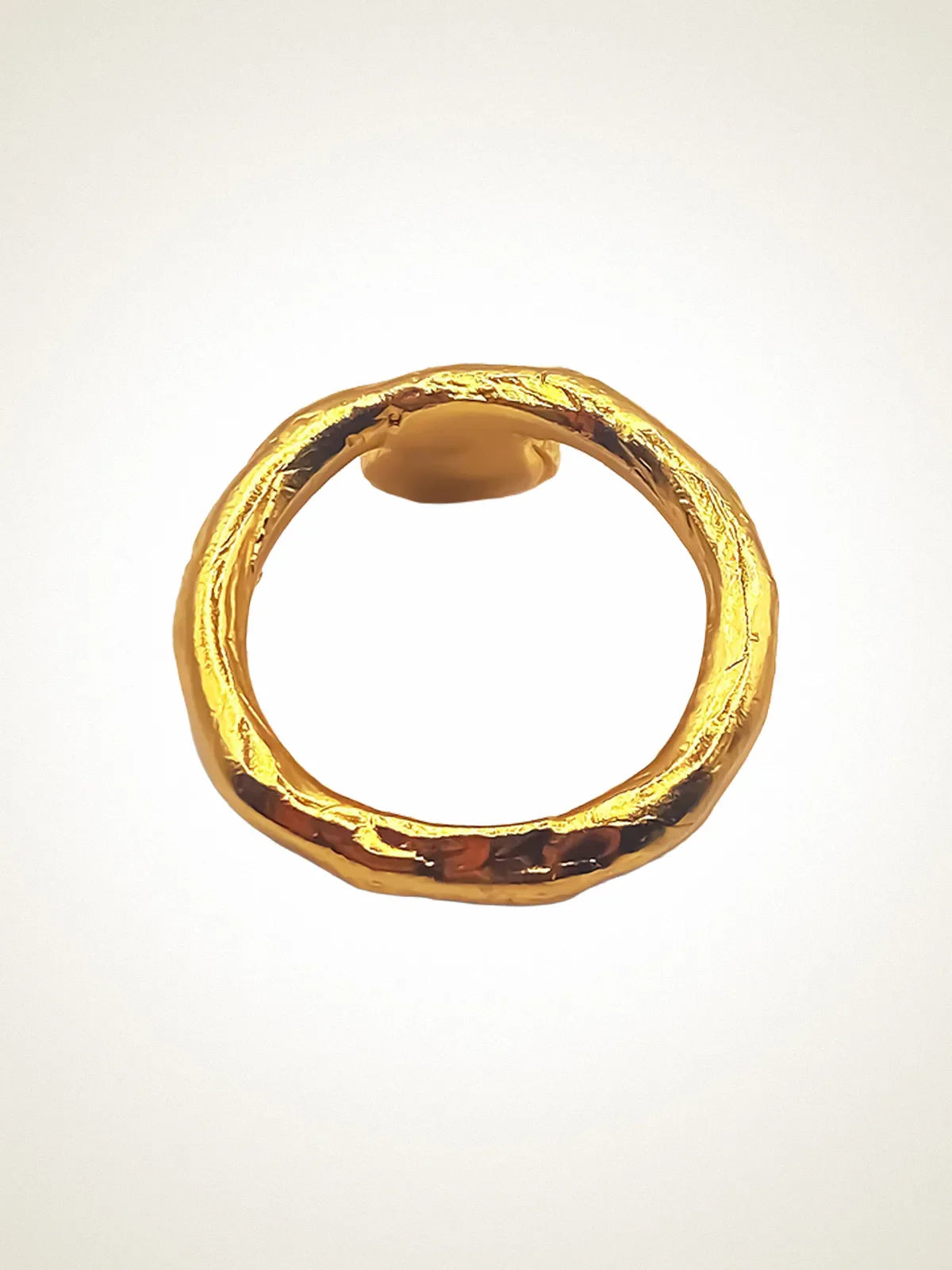 Circle Accent Ring designer ring in premium metal, premium quality, side view