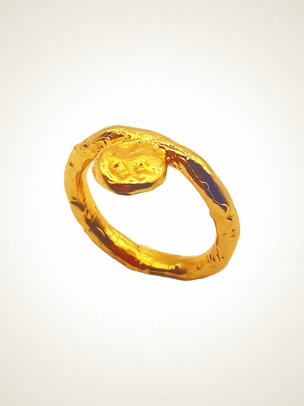 Handmade Circle Accent Ring luxury premium metal finish, polished finish, full view