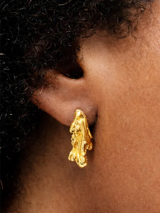 Artisan Drop Earrings in premium premium metal, refined finish, angle view