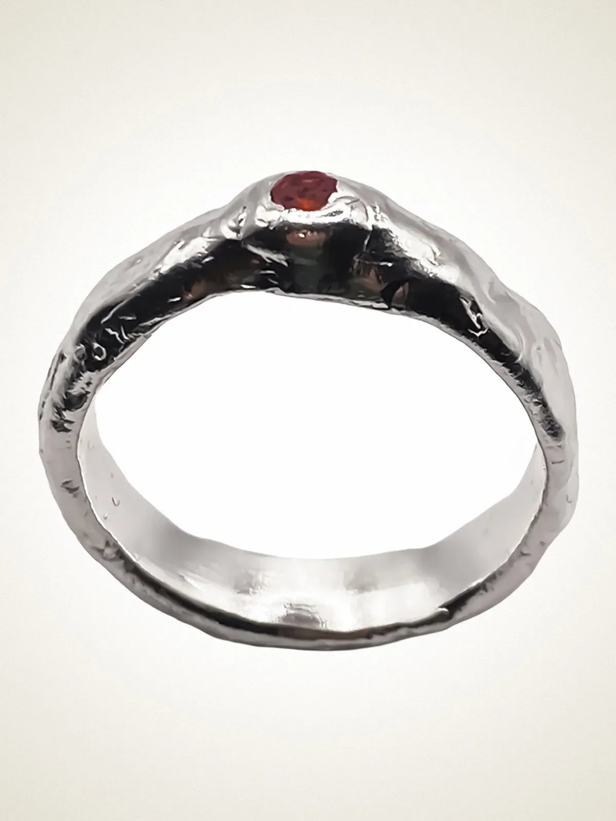 Obi Ring artisan designer ring in premium metal, chic style, different perspective