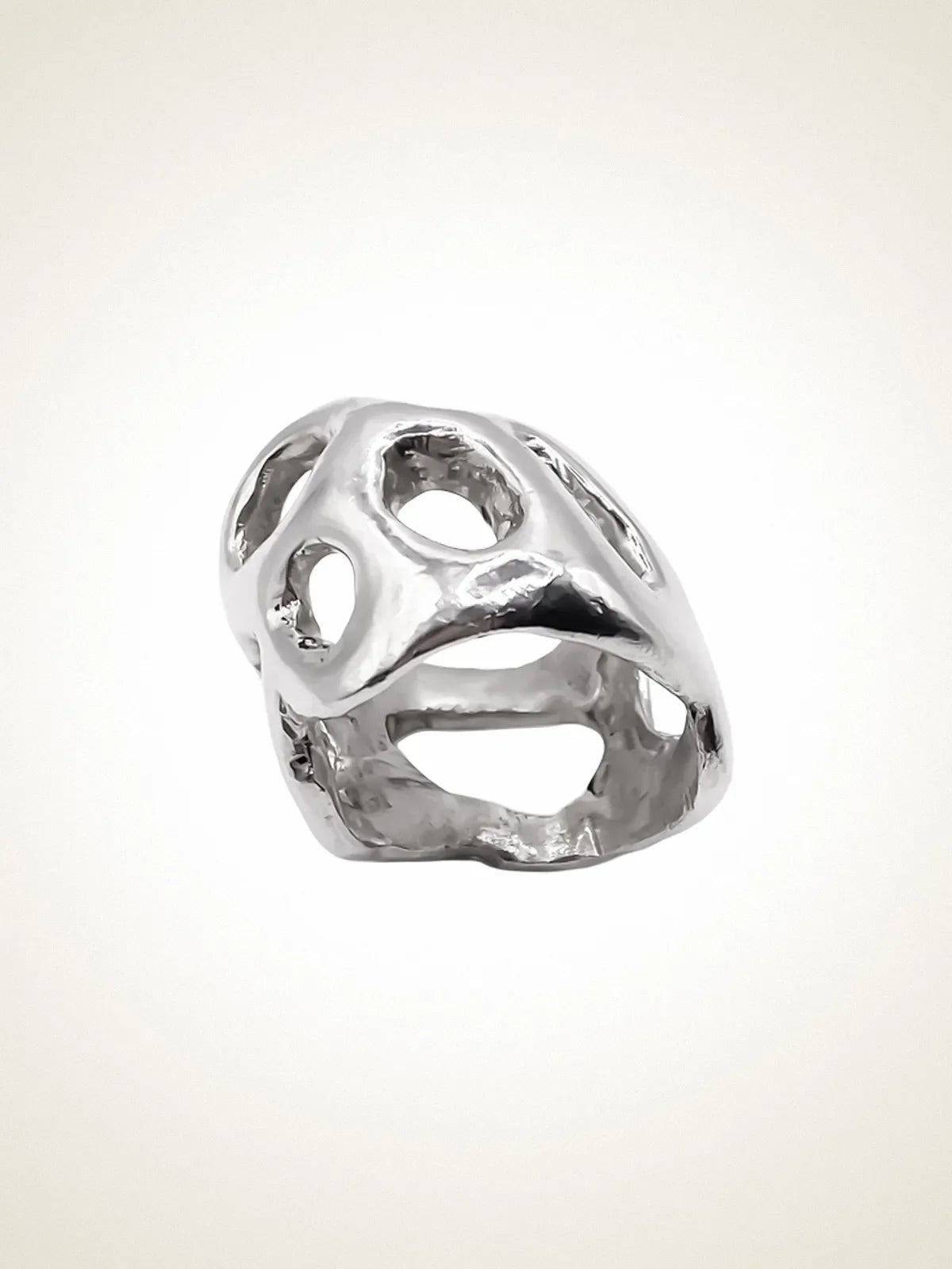 Designer Fence Ring in Sterling silver, handmade jewelry, exquisite detail, alternate angle