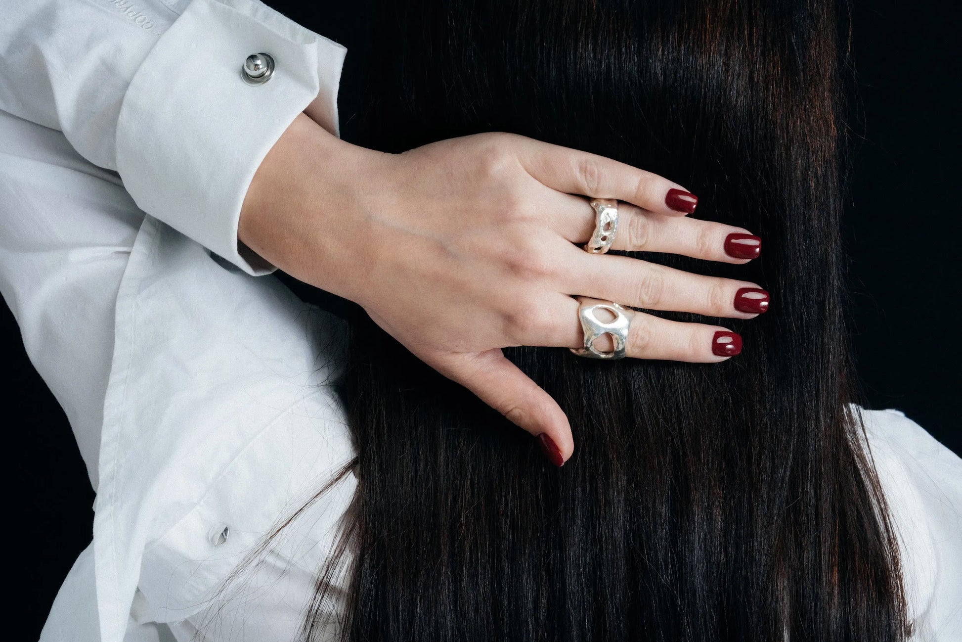 Fence Ring artisan designer ring in 18ct Gold Vermeil, chic style, different perspective