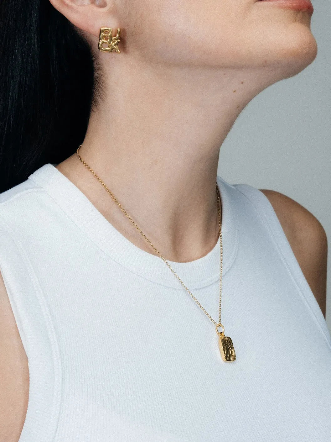 Fuck/Love Earrings handmade luxury ring, premium metal finish, sophisticated style, close-up